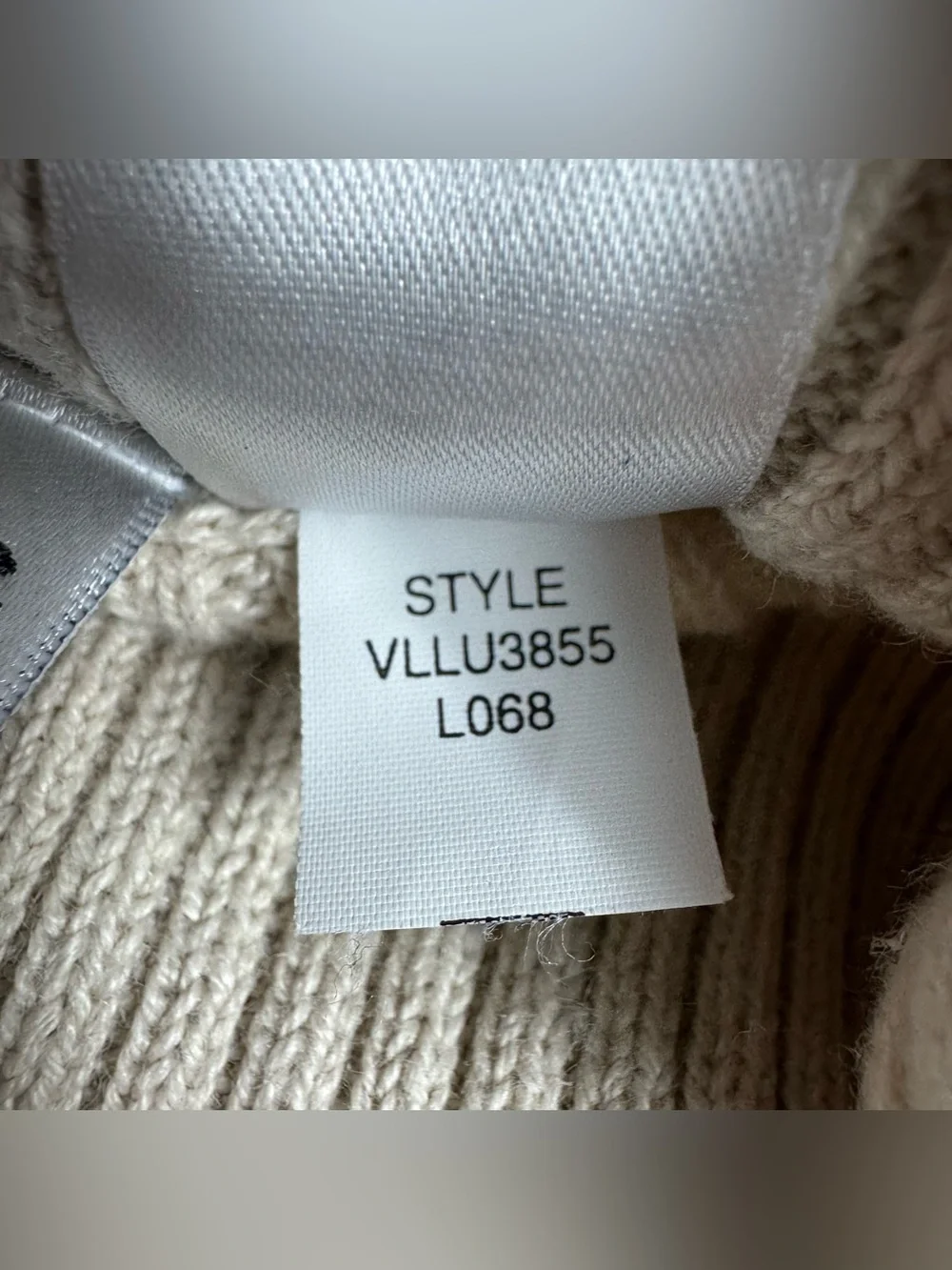 Vtg Y2K Villager Liz Claiborne Cream Brown Crochet Patchwork Turtleneck Sweater